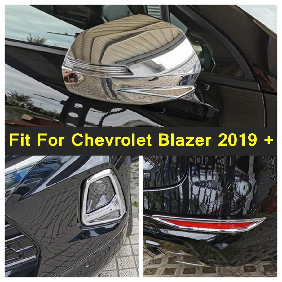 

Chrome External Spare Parts For Chevrolet Blazer 2019 - 2023 Side Door Rear View Mirror Shell Front Fog Lights Lamp Cover Trim