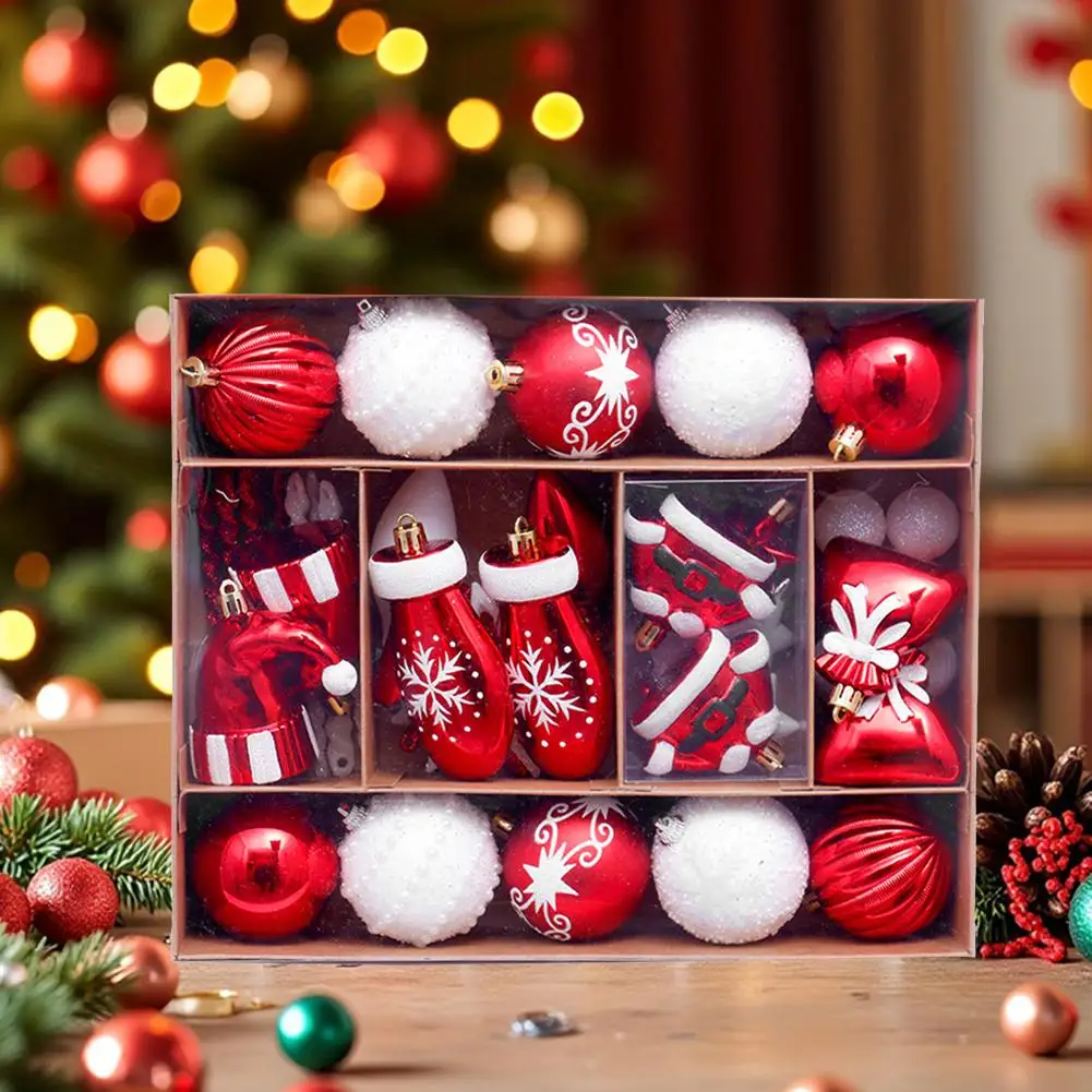 

45pcs Christmas Ball Ornaments Plastic Luxury Special-shaped Christmas Tree Party Decoration Set Christmas Spheres Pendant