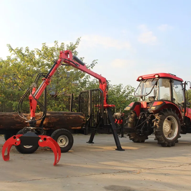 Customized RT06 Forestry Trailers 6 Ton Timber Log Trailer With 4.7m Log Crane