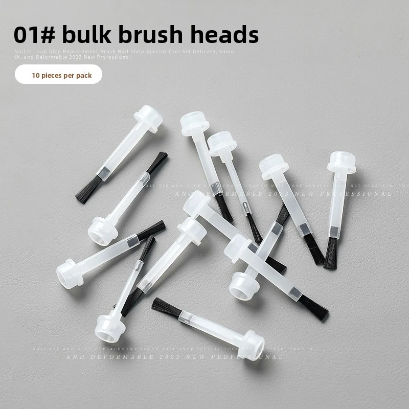 10pcs Soft Nail Polish Replacement Brushes For Gel Base Coat Nail Brush Heads Manicure Tools Wholesale For Salon And Home Use