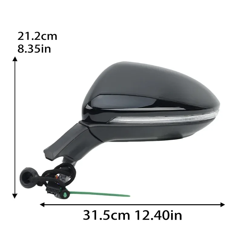 9 Pins For Volkswagen Golf 7 MK7 2012-2020 EU Version Black Power Folding Side Mirror Car Accessories Reaview Mirror Assembly