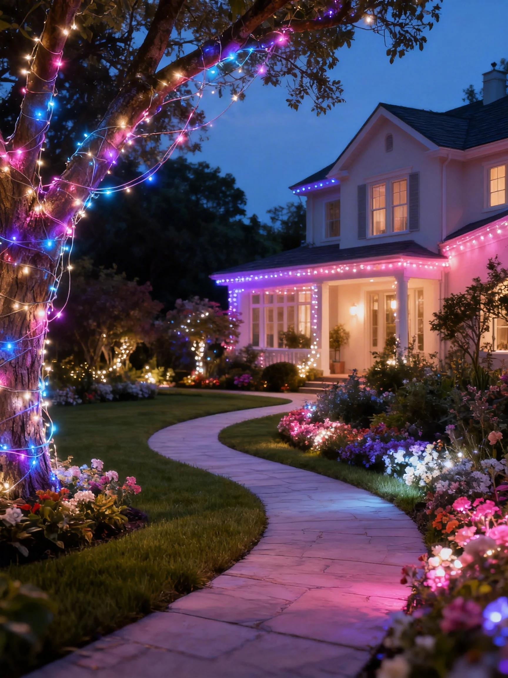 400m Solar Garden Rope Lights with 8 Models, IPX4 Outdoor/Indoor String Lights with Remote Control, Solar-Powered (800 LED)*4