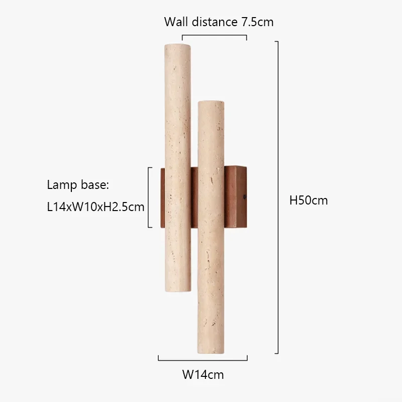 Vintage lange strip bar vorm gele travertijn wandlamp Wabi-Sabi natuursteen wandlamp voor slaapkamer nachtkastje woonkamer decor
