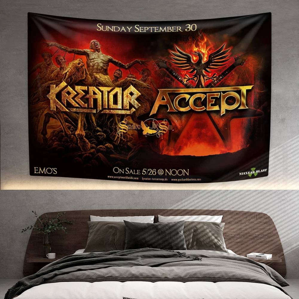 German Rock Band Tapestry Accepts Heavy Metal Music Home Decoration Wall Hanging Covering Bedroom Dorm Background Festival Gifts