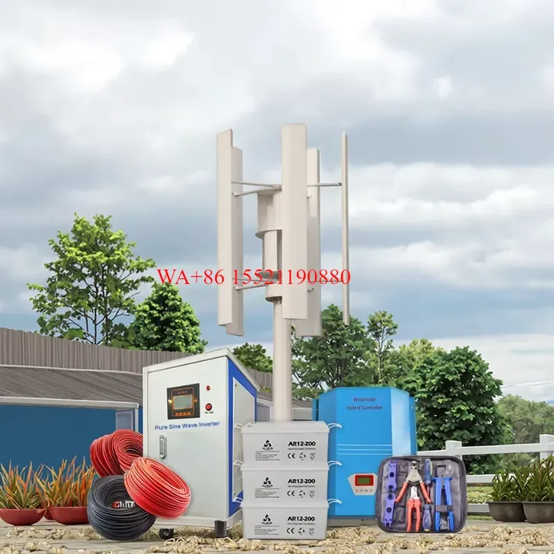 WMWMNU CE Certified Vertical Axis Wind Turbine 2KW 3KW 5KW 10KW Small Wind Generator Kit for Home Use