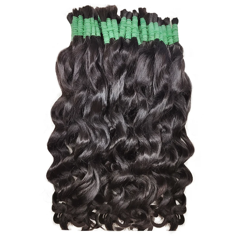 Curly Hair Extensions for Braiding 100% Human Hair Bulk Natural Black Weave Bundles Human Hair Brazilian Remy Hair 30 inch