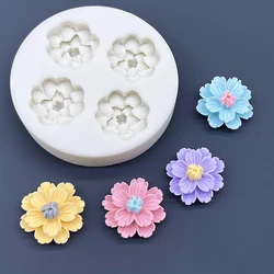 Molde de silicona para artesanía de azúcar con margaritas y flores, herramientas de resina para hornear magdalenas, herramientas de decoración de tortas con fondant