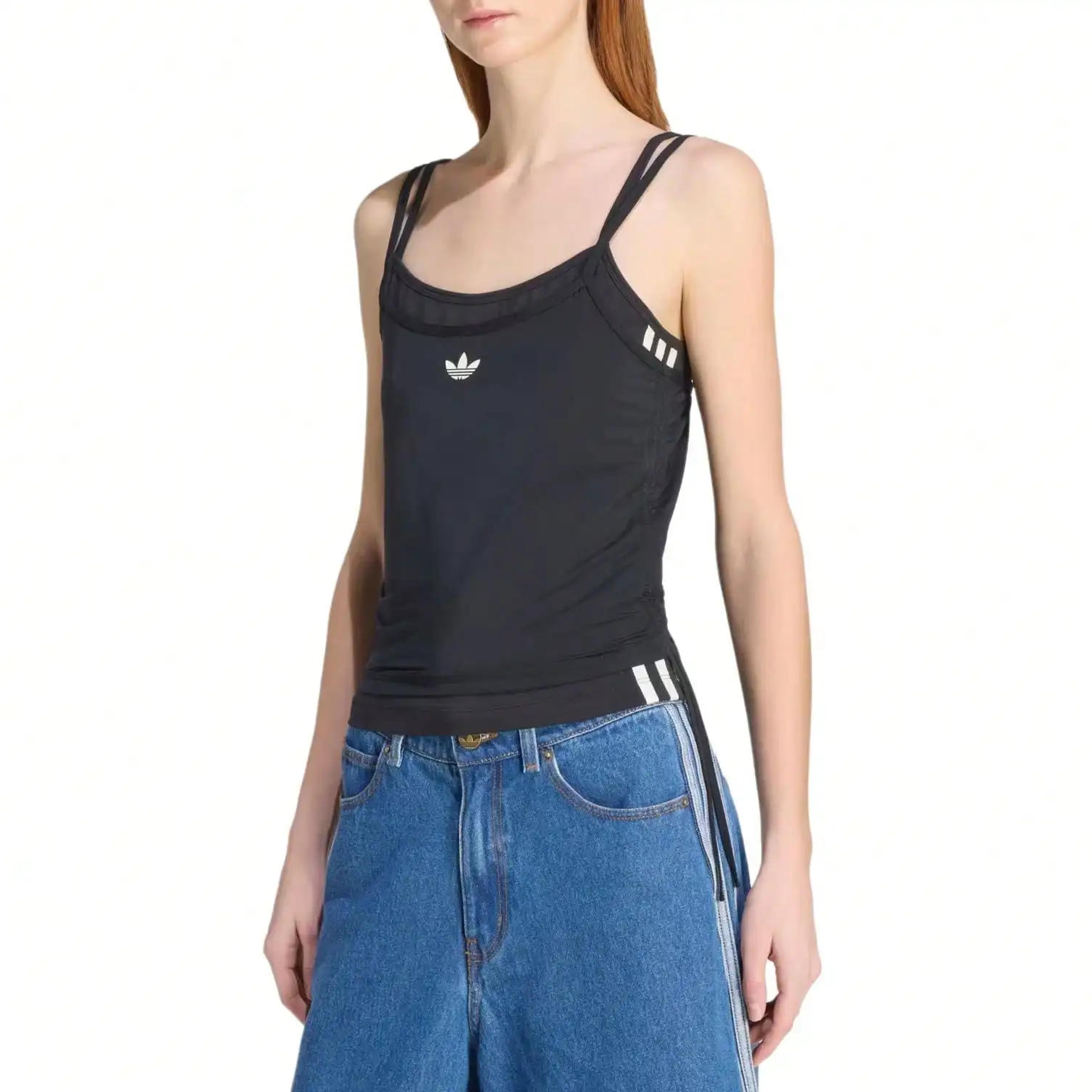 Adidas Originals Women's Side Drawstring Slim Fit Double Layer Vest   KW4524