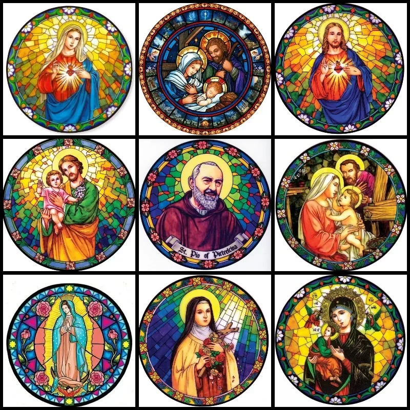 5D Stained Glass Diamond Painting Risen Christ Suncatcher Jesus Art Full Square/Round Cross Stitch Rhinestones Mosaic Home Decor