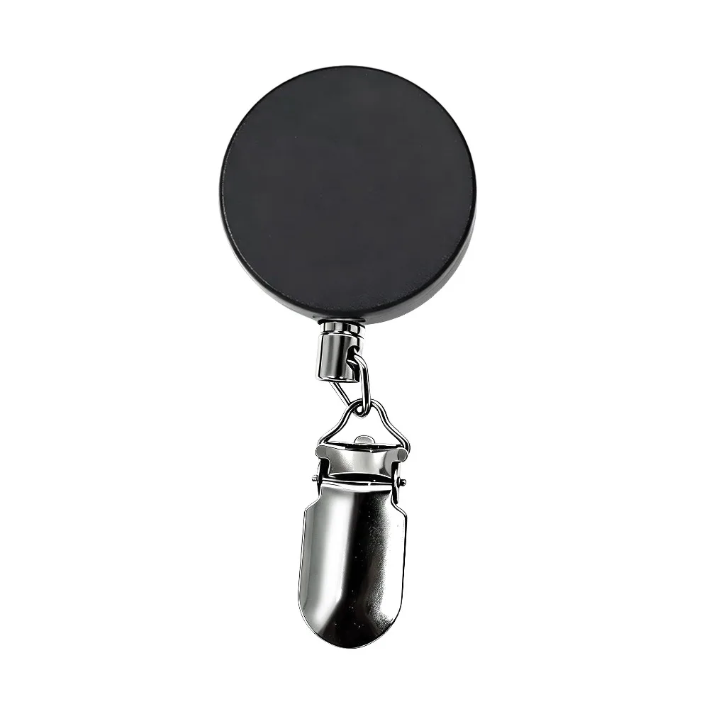Portable Metal Retractable Towel Clip with Steel Wire 4cm Towel Rack Punch-Free Self-Rewinding Lanyard Clip Household