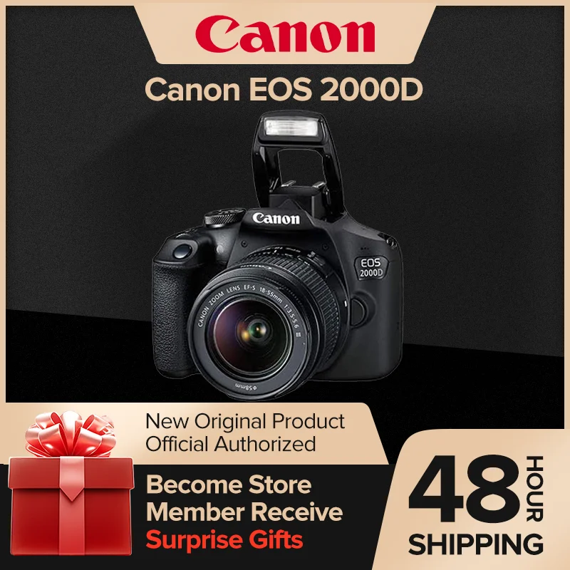 Canon EOS 2000D APS-C Entry-level DSLR Digital Camera With 18-55 MM F3.5-5.6 III Lens Flip Touch Screen 18 Million Pixels