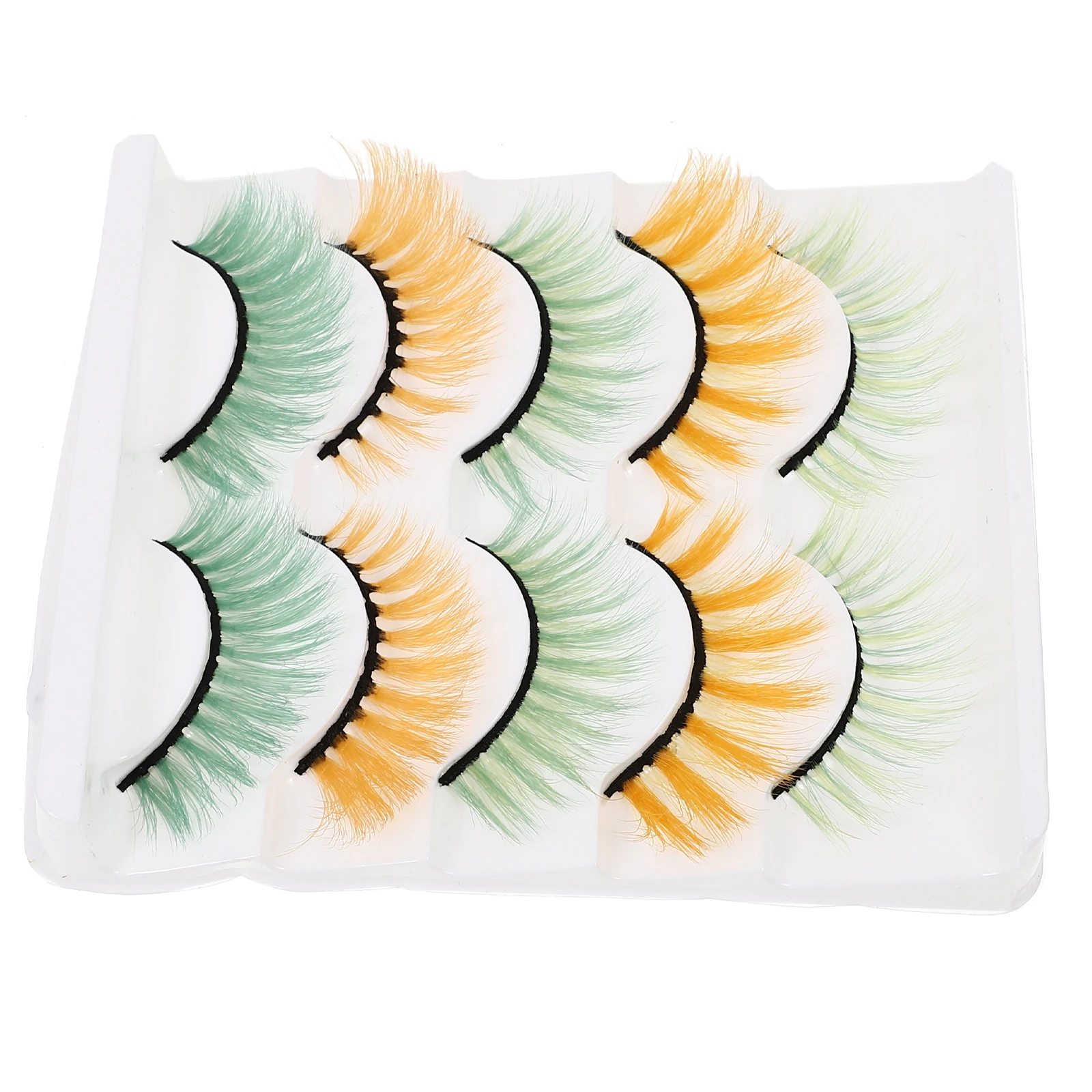 

5 Pairs Colorful False Eyelashes Imitation Party Lashes Long Thin Dense Wedding Photo Shoot Daily Use