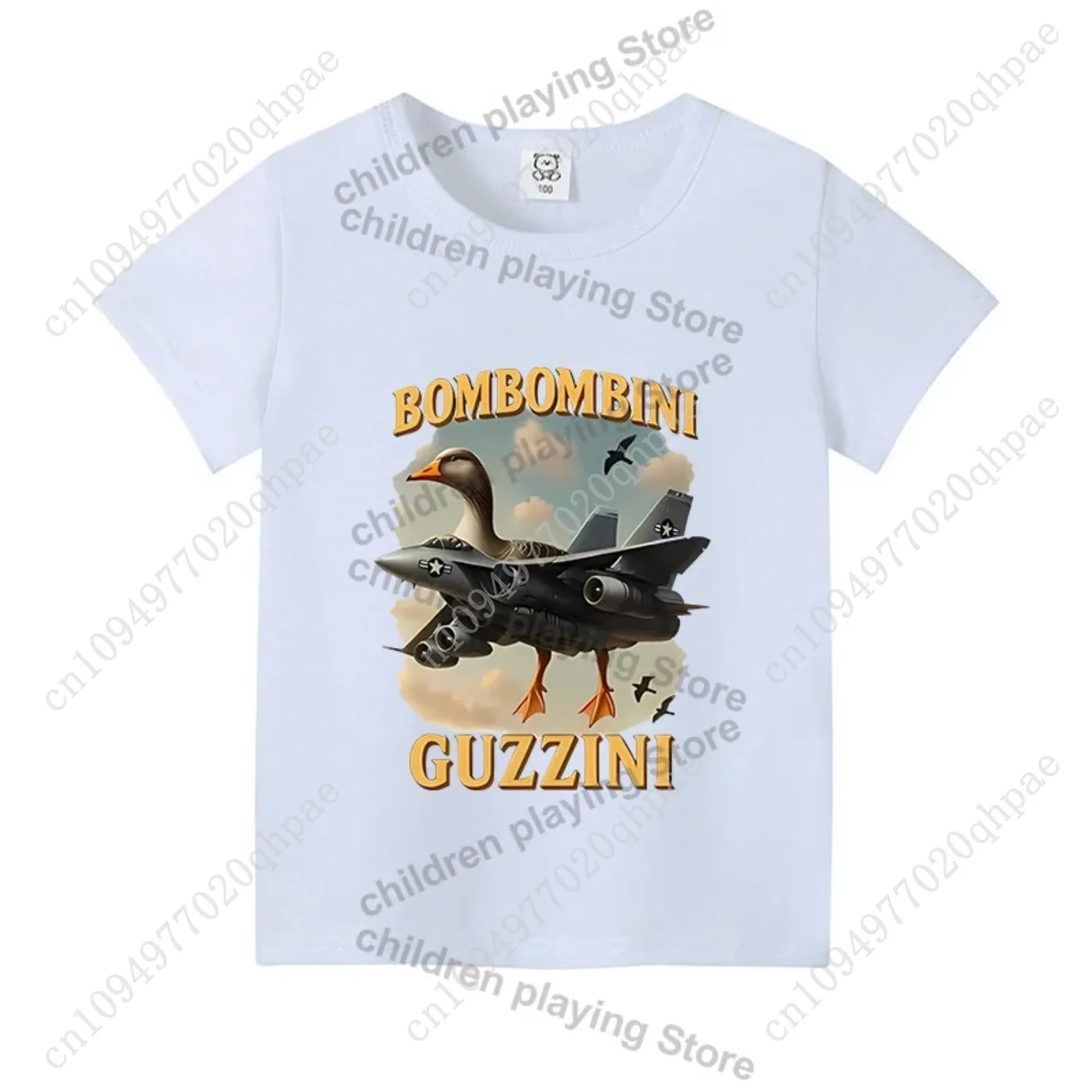 Sistoire Brainrot italienne vêtements d'annan à manches courtes chaud AI animaux enfant T-shirt respirant mignon garúr filles Base