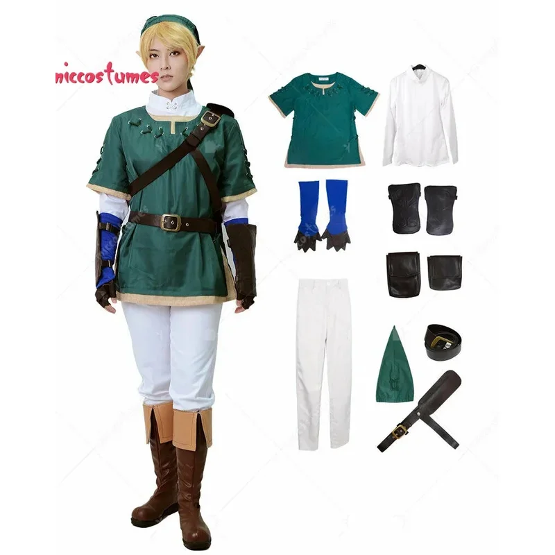 

Miccostumes's-8 Princess Link Зеленый костюм на Хэллоуин для мужчин Костюмы для косплея