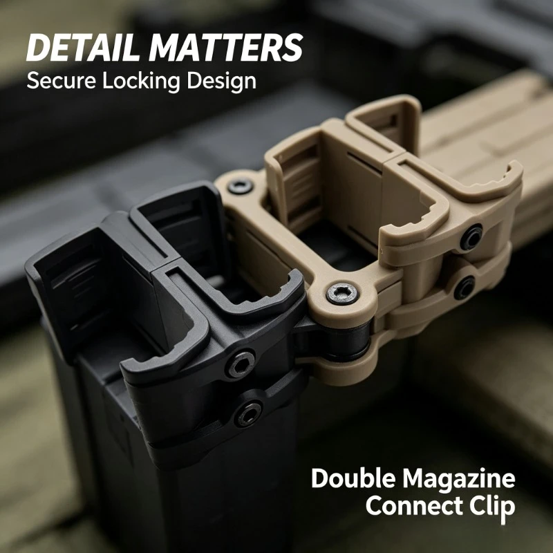 Universal Magazine Coupler Component, 5.56 Double‑Mag Parallel Link Clip for Outdoor Shooting Site Application