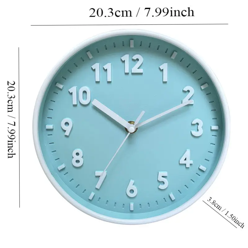 Modern Simple Punctual Wall Clock Simple Three-dimensional Silent Non-ticking Wall Clock for Study Bedroom Livinroom