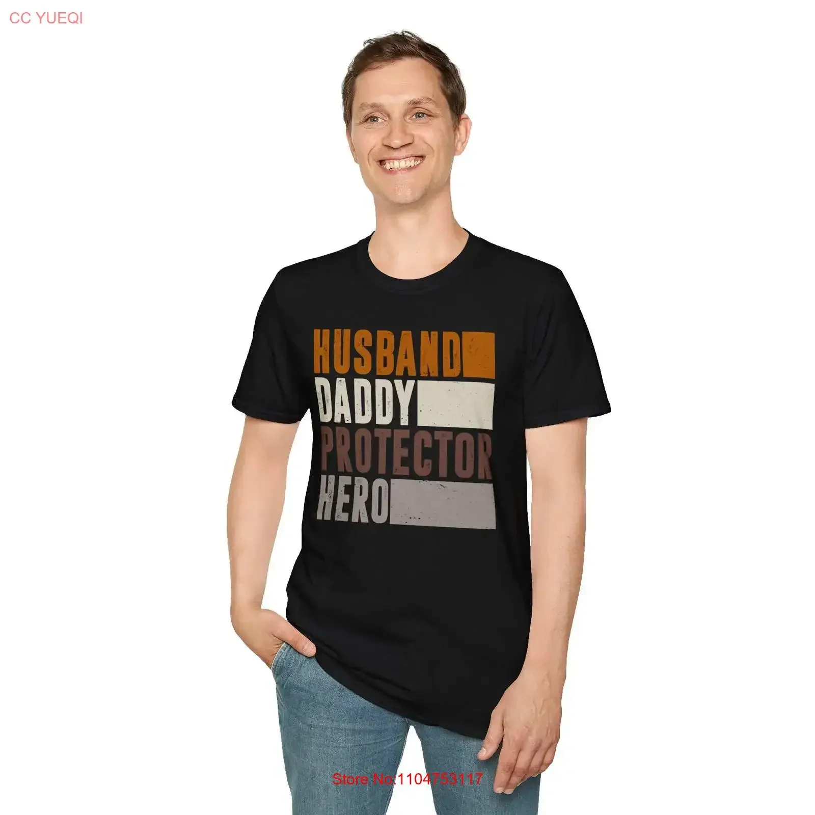 Husband Daddy Protector Hero T shirt Dad Jokes Funny Father's Day Idea S3XL vintage Washed Soft streetwear Breathable