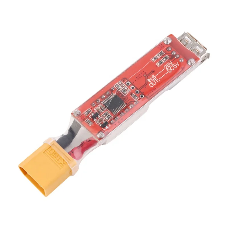10PCS 2S-6S XT60 Deans T Plug Lipo Lithium Battery USB Charger Converter Adapter Board OCP For Electric Tool Displays Voltage