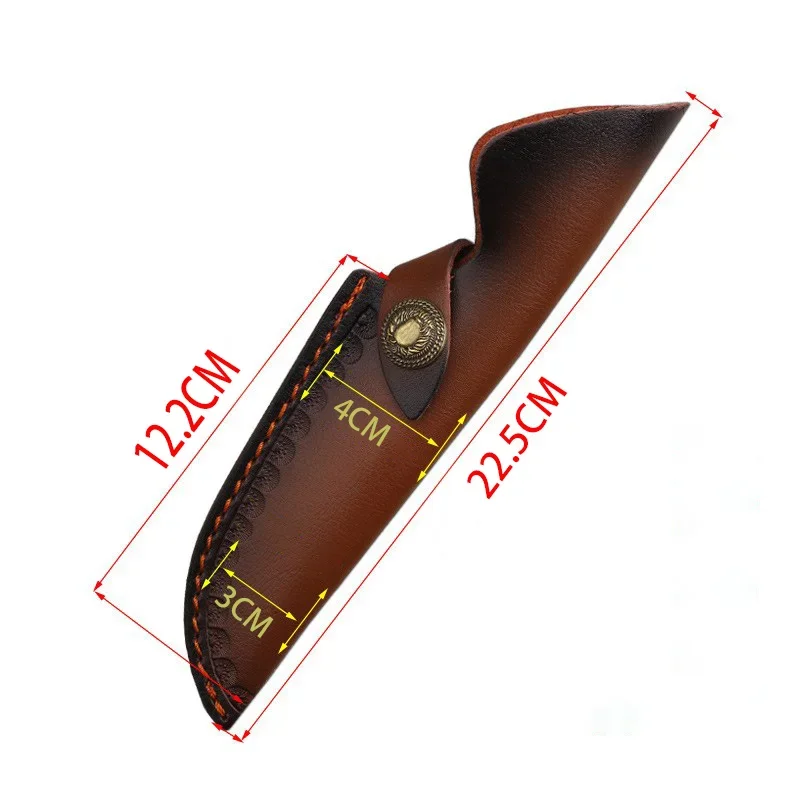 Fodero per coltello in pelle di vacchetta universale a 2 strati da 22,5 cm Porta lama fissa Custodia per coltello in pelle artigianale con fibbia per coltello da caccia