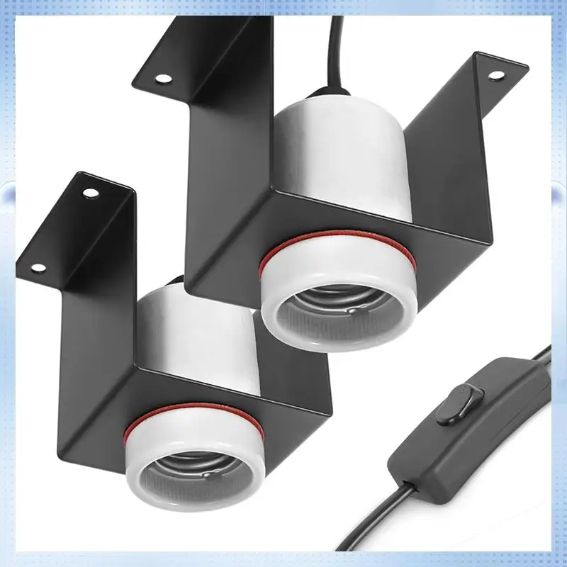 

AD-Reptile Socket, Heat Lamp Holder For Terrariums Bracket Light Fixture, Bulb Not Included 2Pack