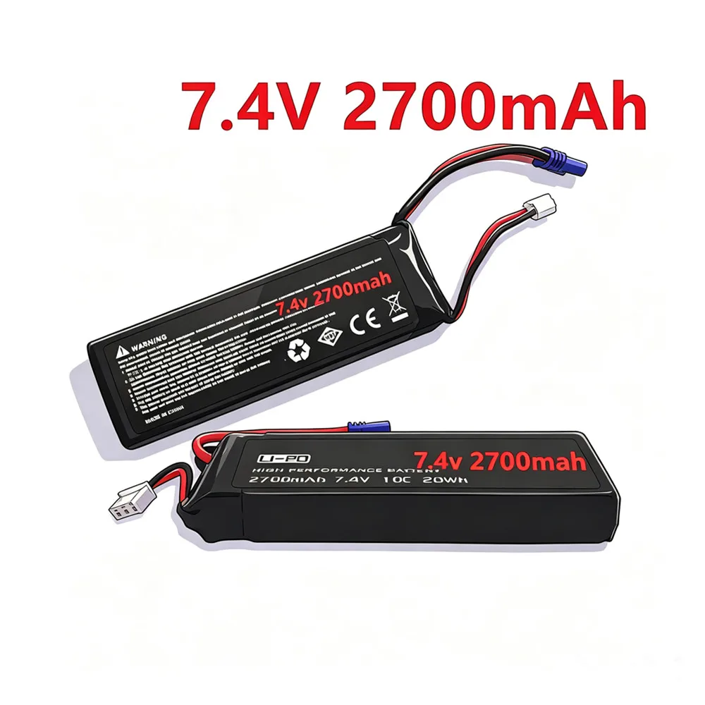 7.4V 2700mAh 10C 20WH Lipo Battery for Hubsan H501S H501C X4 FPV RC Quadcopter Drone Parts EC-2 Plug