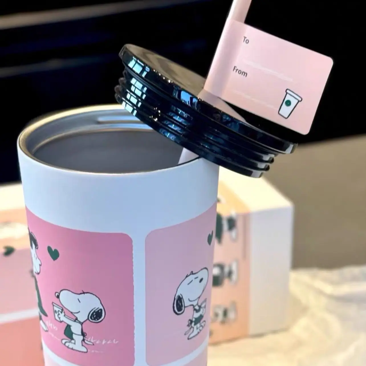 2025 อะนิเมะ Kawaii ลูกสุนัขสาวถ้วยใหม่ Snoopy น่ารักการ์ตูนฟางสแตนเลสถ้วยน้ําแบบพกพาขวดน้ําดื่มของขวัญ