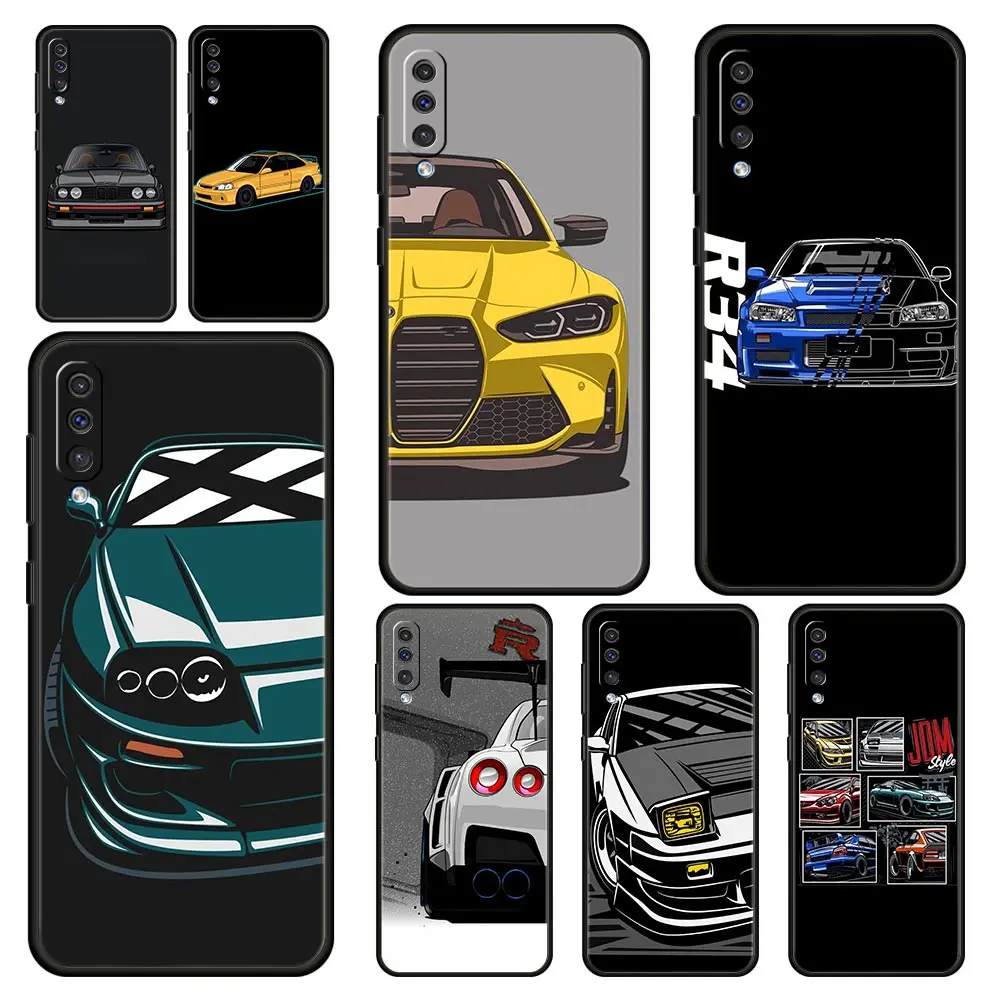 Case For Samsung A24 A12 A14 A32 A50 A70 A20E A20S A10S A22 A40 A34 A54 A42 A52 5G A02S A04s Cover JDM Type R Civic Sport Car