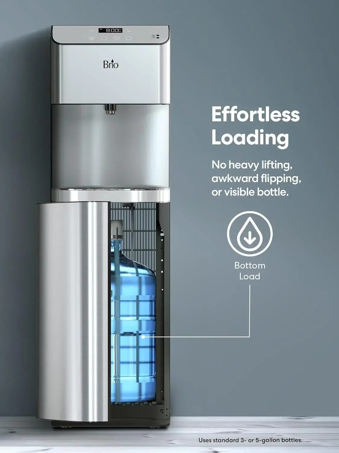 Moderna Touchless Bottom Load Water Cooler Dispenser - Self-Cleaning, Motion Sensor, Tri Temp Dispense, Child Safety Lock