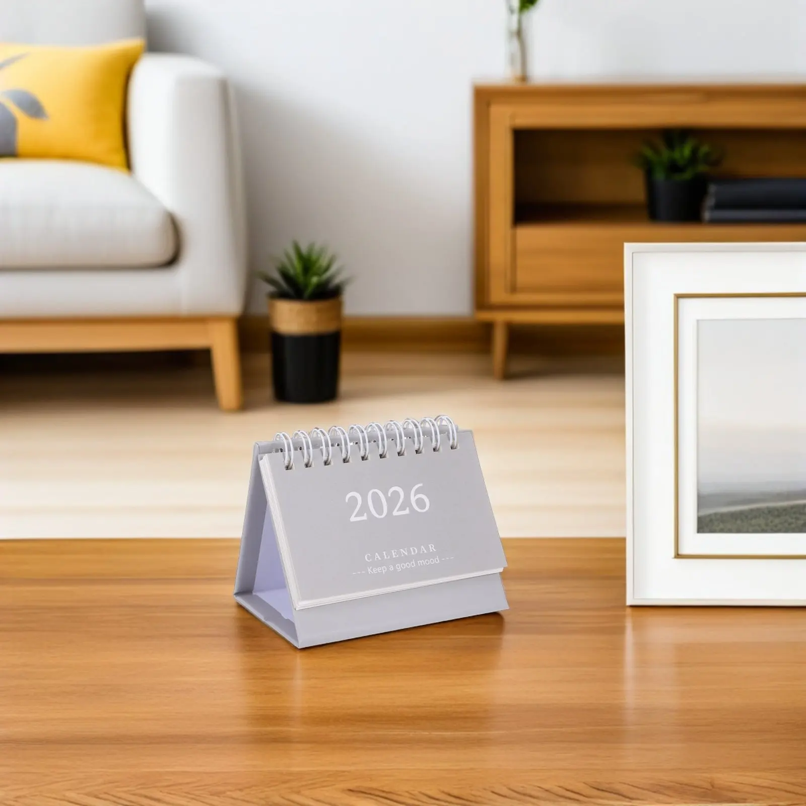 2026 Desk Calendar Mini Standing Flip Monthly Planner Compact Design Smooth Writing Thick Paper Office Study Living Space Decor