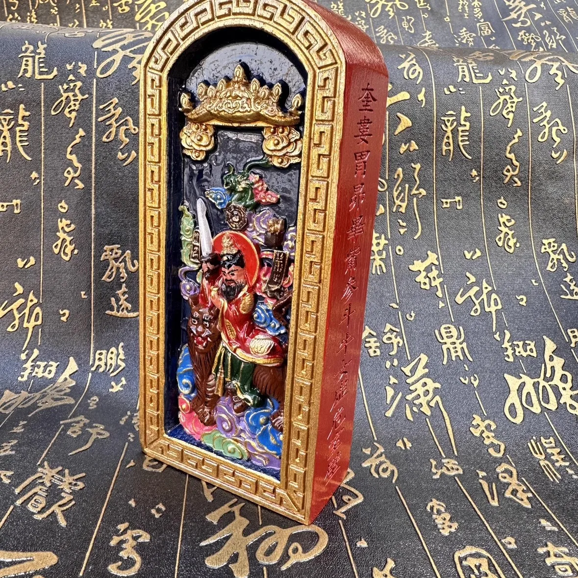 Double sided exquisite carving, Emperor's orders, Zhang Tianshi token, handmade coloring, Taoist artifacts, cultural handicrafts