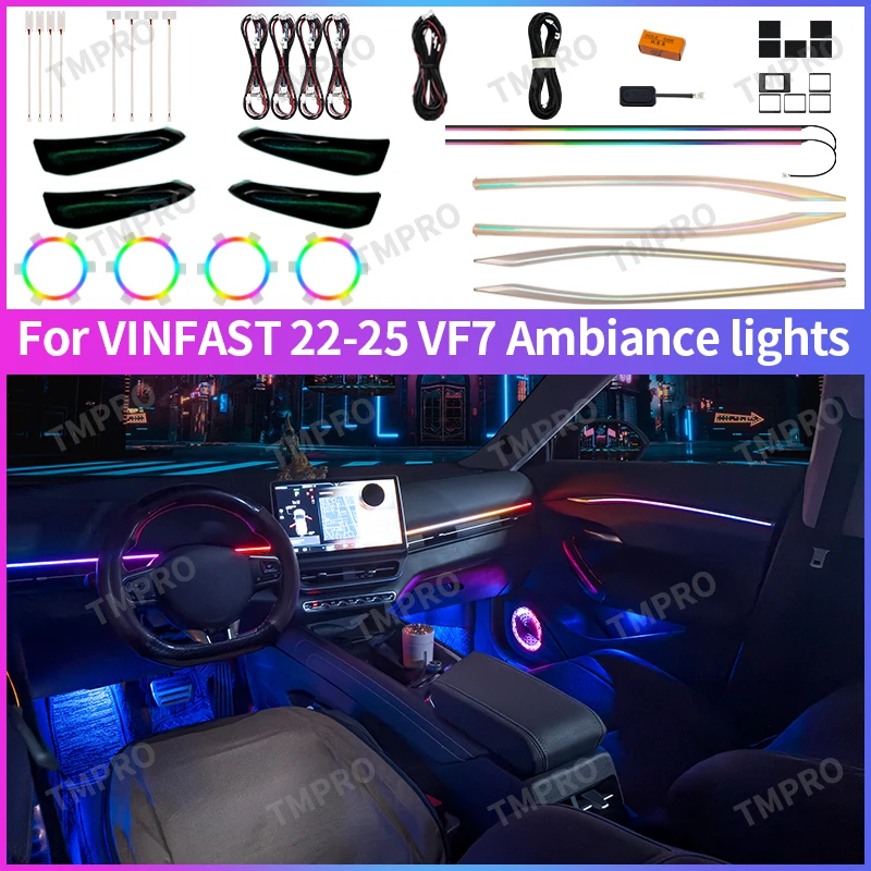 

Applicable for VINFAST VF7 2022-2025 Ambient Lights Automotive Interior Decoration64 Colors LED Safety assistance systems