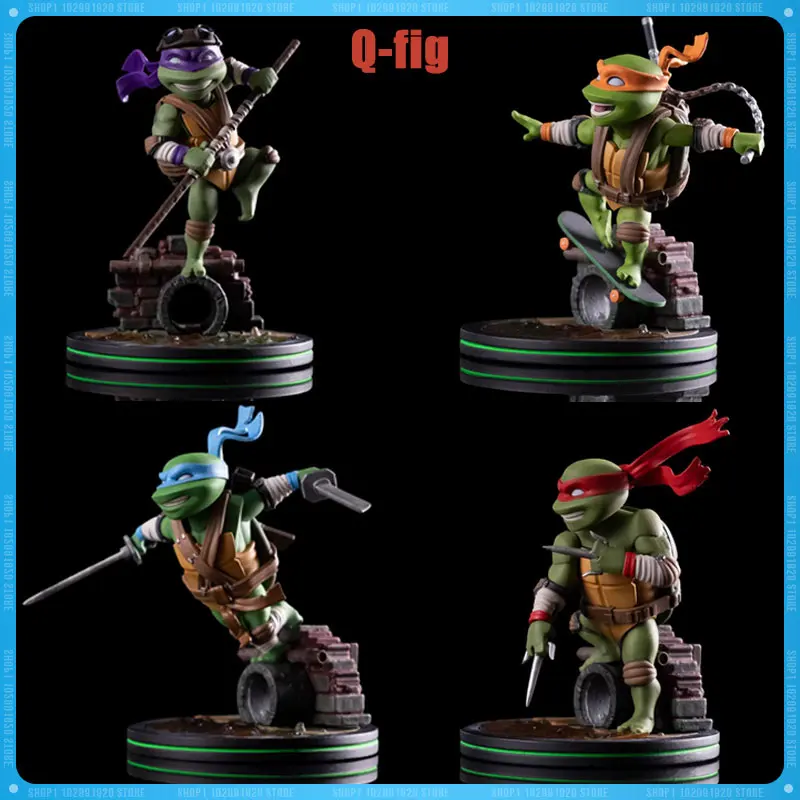 Qmx Raphael Donatello Leonardo Teenage Mutant q-fig gran modelo de acción de Anime estatua de juguete de colección, regalo de cumpleaños, en Stock