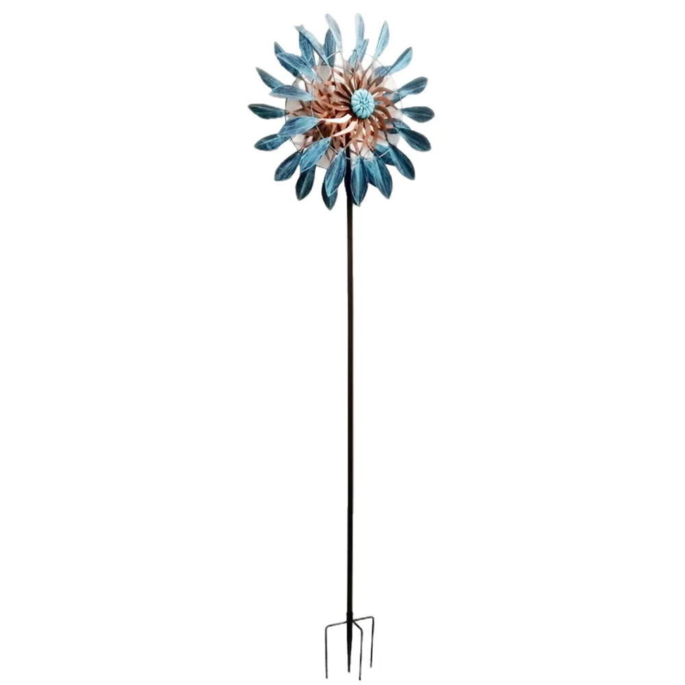 

Wrought iron windmill garden decoration turns 360 degrees in the wind, double-sided rotating floor windmill