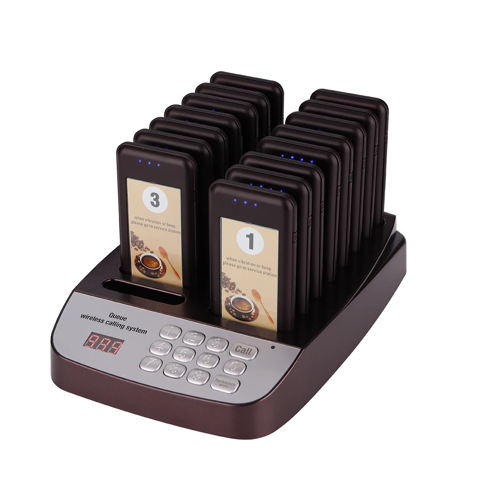 Amazon hot sale 16 Call Wireless Calling Paging Queuing System Guest Call Button Restaurant Pagers