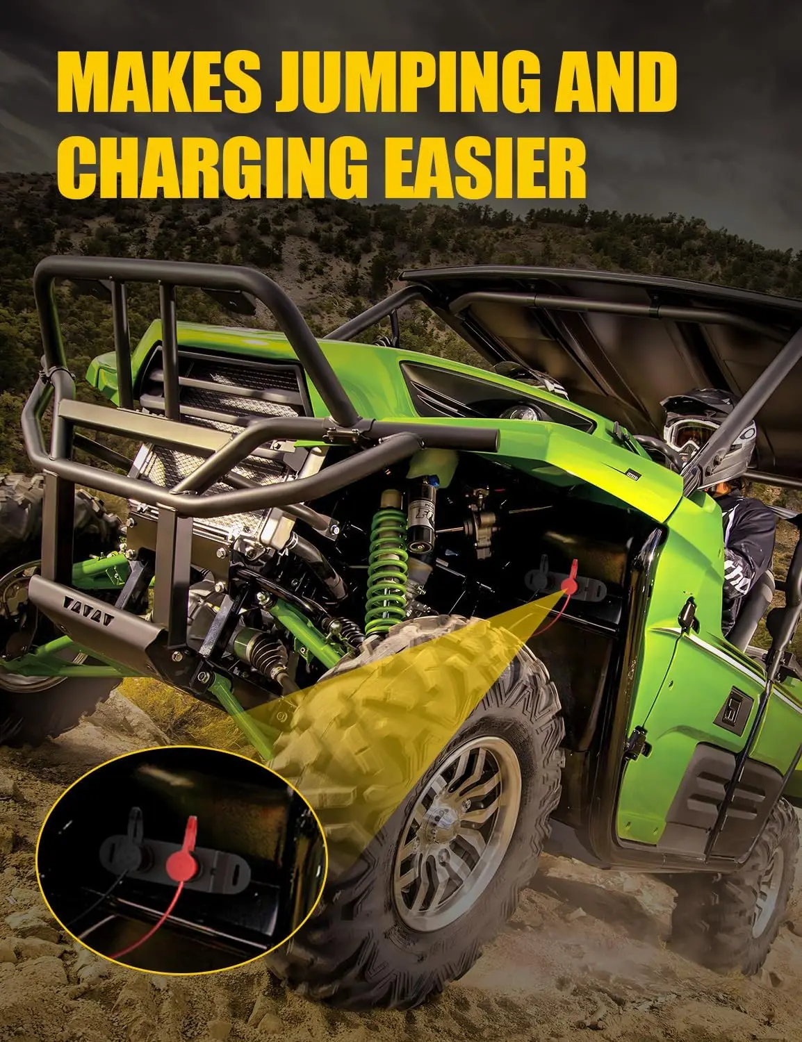 Battery Jump Post Kit with Remote Terminals & Extension Relocation for Can Am X3 RZR UTV ATV Truck Trailer