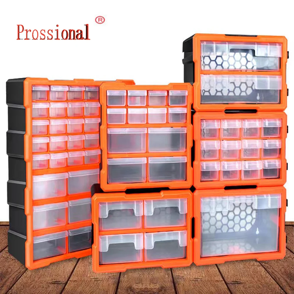 Caja de componentes con cajón, piezas de Hardware de plástico, caja de almacenamiento de tornillos, caja de herramientas de almacenamiento de taller