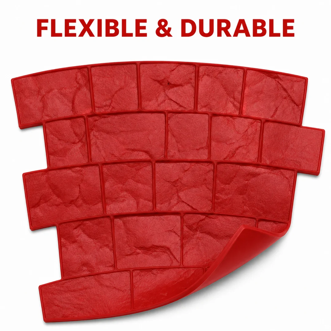 Curved Ashlar Concrete Stamp Mold  Fan Paver Stone Texture Mat