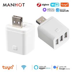 Tuya Smart Micro USB Adaptor Switch 5V WiFi Mini USB Power Adaptor Fast Charging smart life Works with Alexa Google Assistant