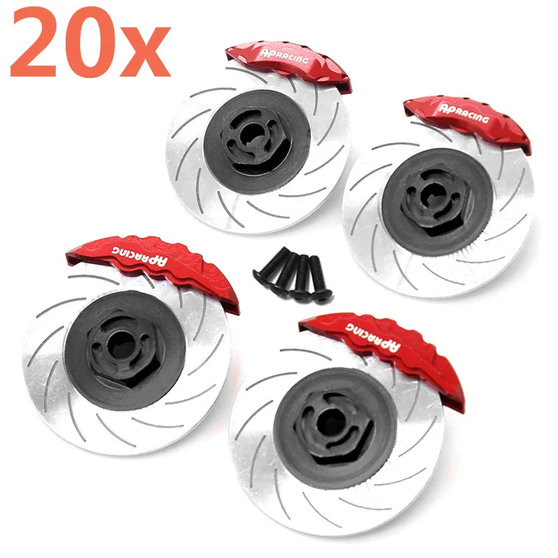 

20Pcs Metal 12mm Wheels Hub Rim Brake Disc Caliper for 3RACING Sakura D5S D5 1/10 RC Car Upgrade Parts Remote Control Cars