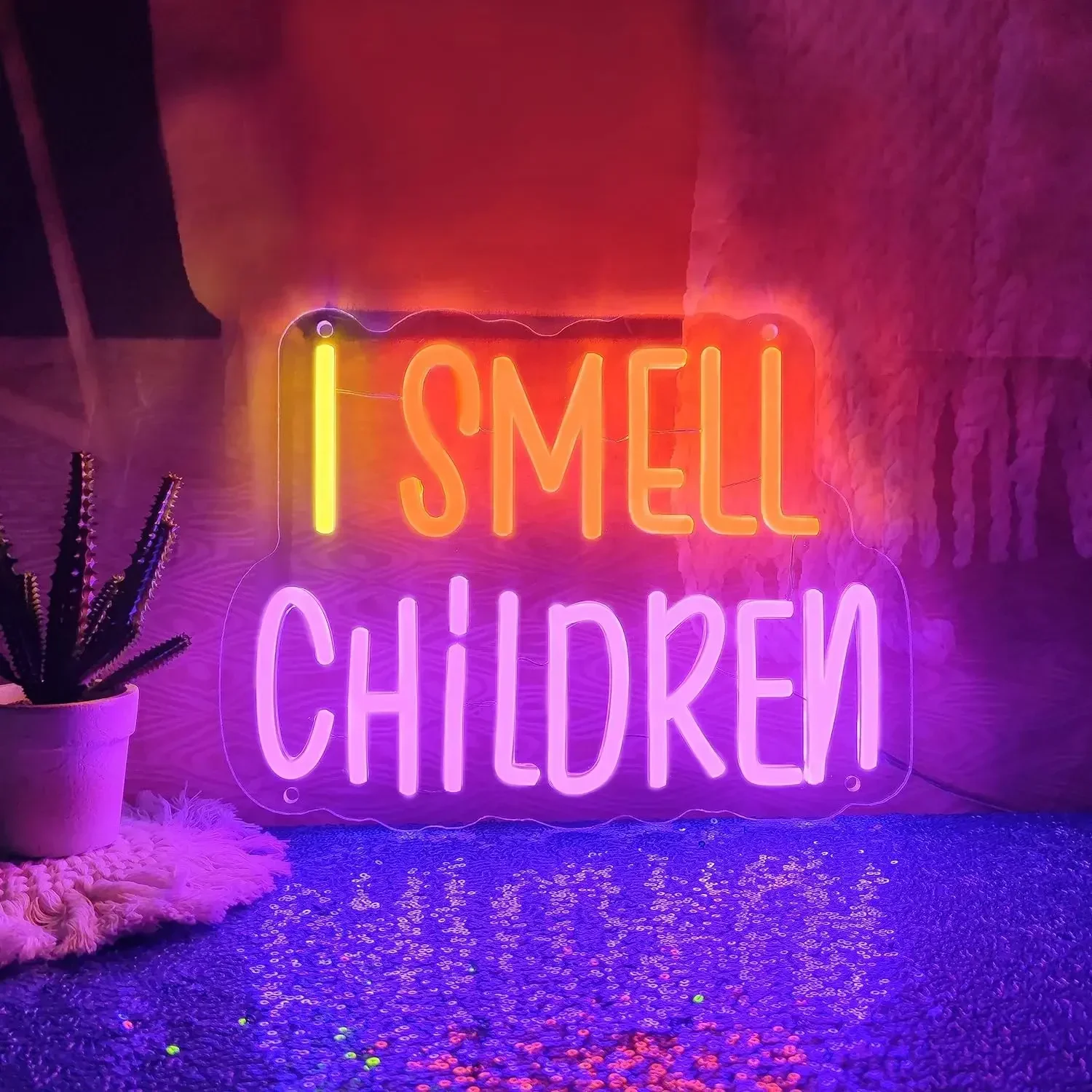 

I Smell Children Neon Signs LED Neon Light For Wall Bedroom Decor Party Decor Outdoor House Halloween USB Powered