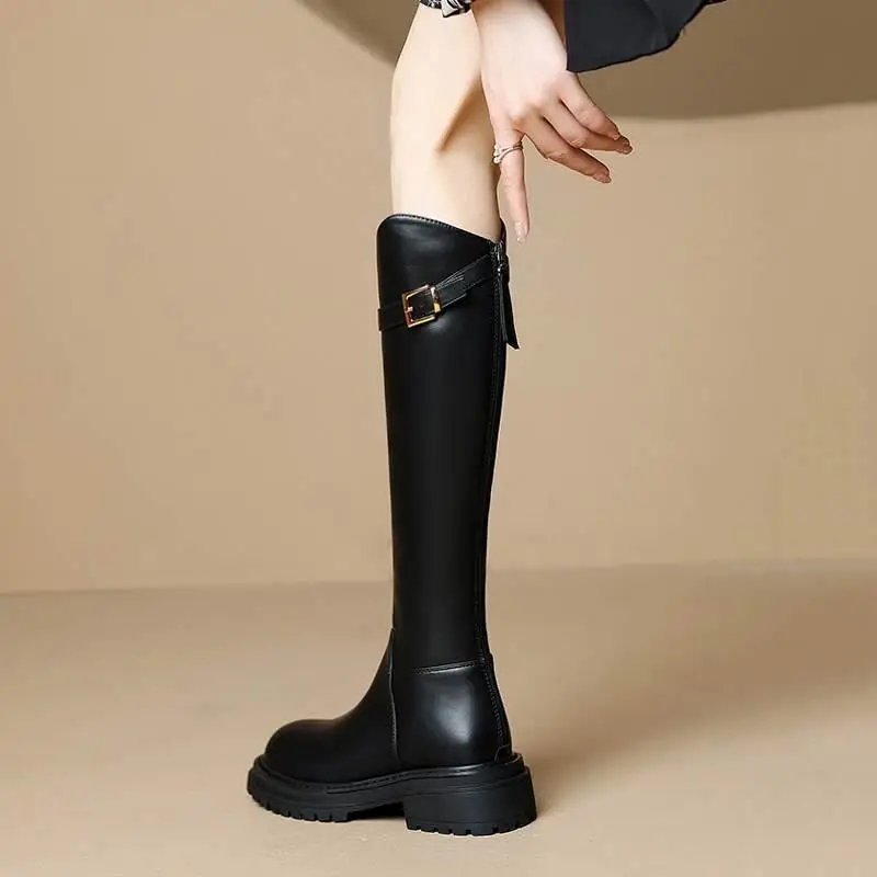 Women's knee high boots  2025 Spring and Autumn new slim and tall versatile knight boots