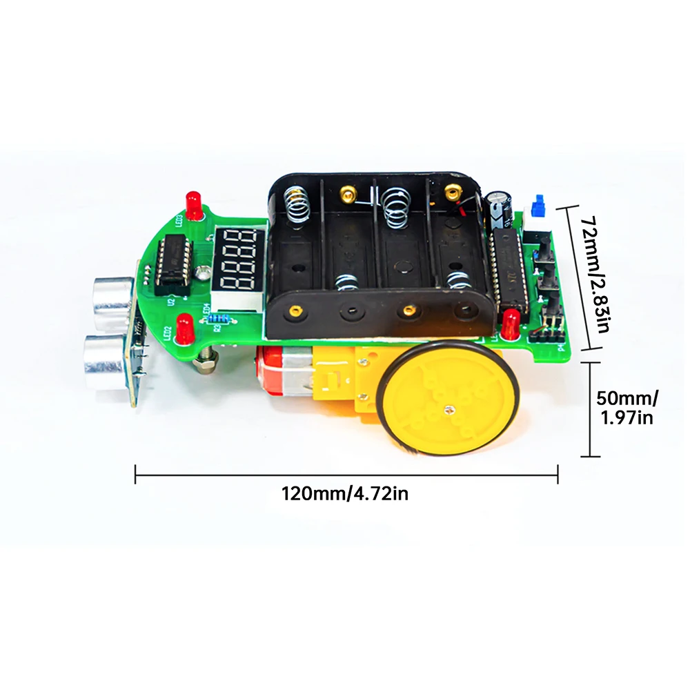 Ultrasonic Ranging Obstacle Avoidance Car DIY Electronic Kit LED Display Programming Intelligent Car Welding Practice DIY Kit