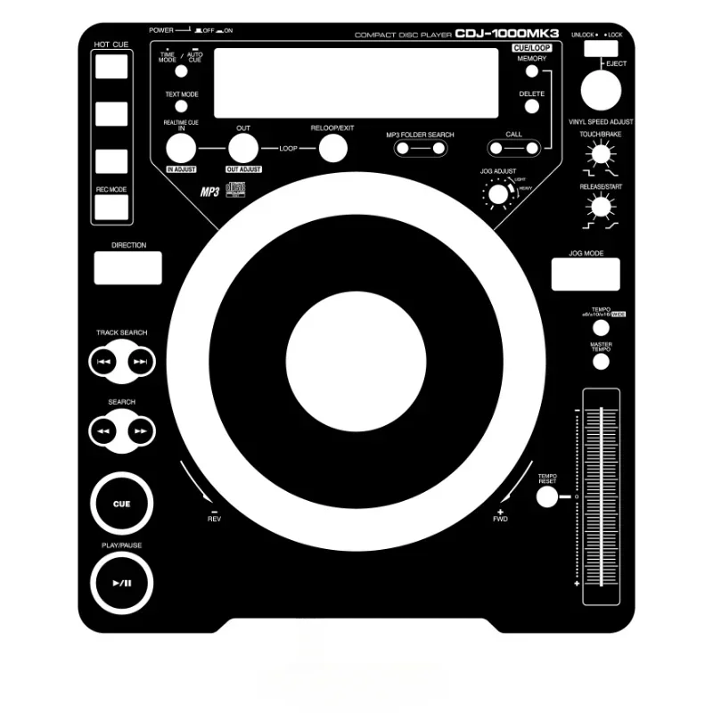 

Pioneer CDJ-1000 MK3 Защитная пленка для создания дисков. Изготовитель дисков, персонализированные красочные наклейки можно настроить