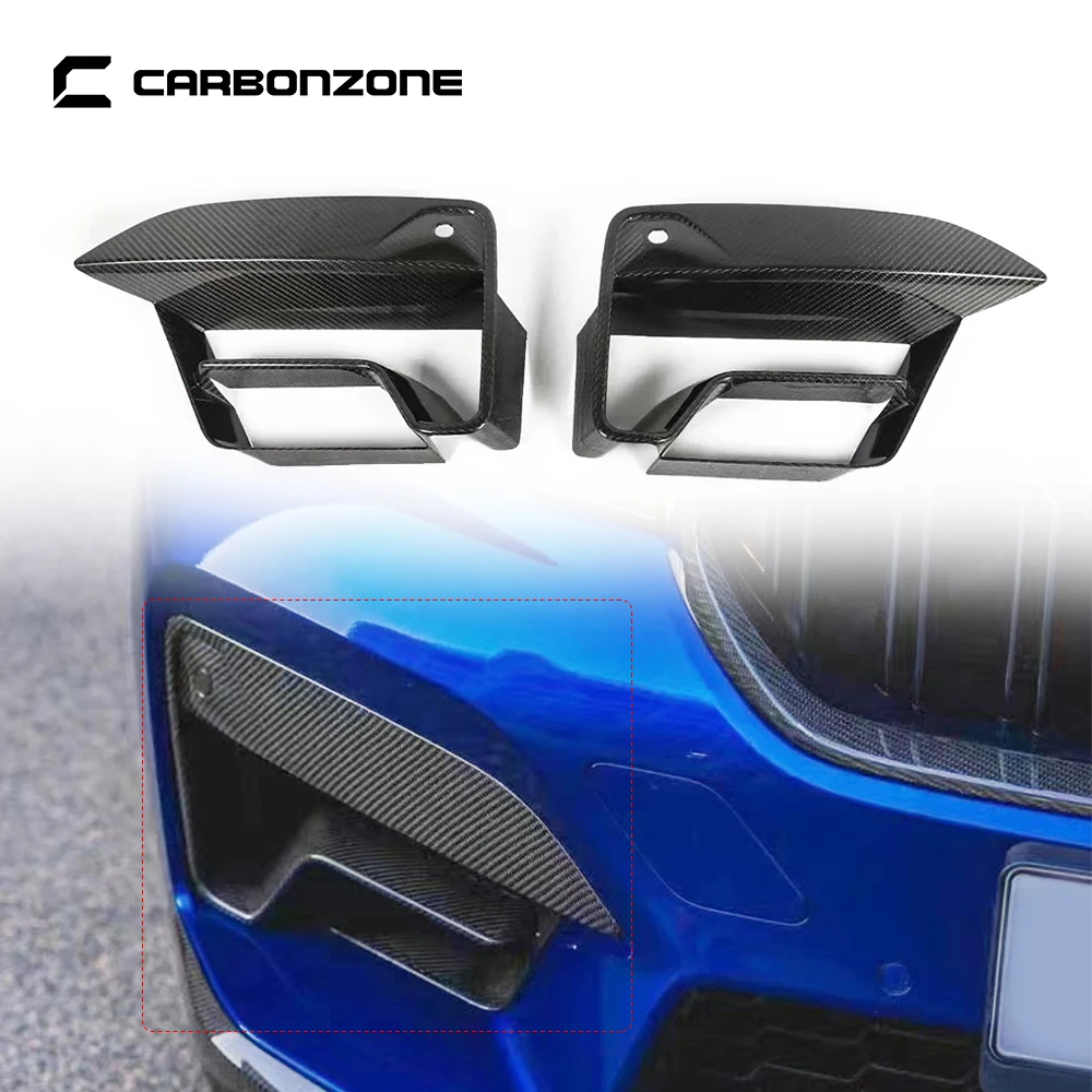 Carbon Fiber Front Bumper Fog Lamp Frame for BMW M5 F90 LCI Style Exterior Decoration Car Light Cover Trim Accessories