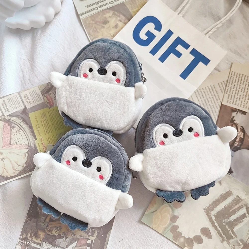 Cute little penguin item storage bag, capable of storing various items such as headphones, change, bank cards, etc Money bag, r