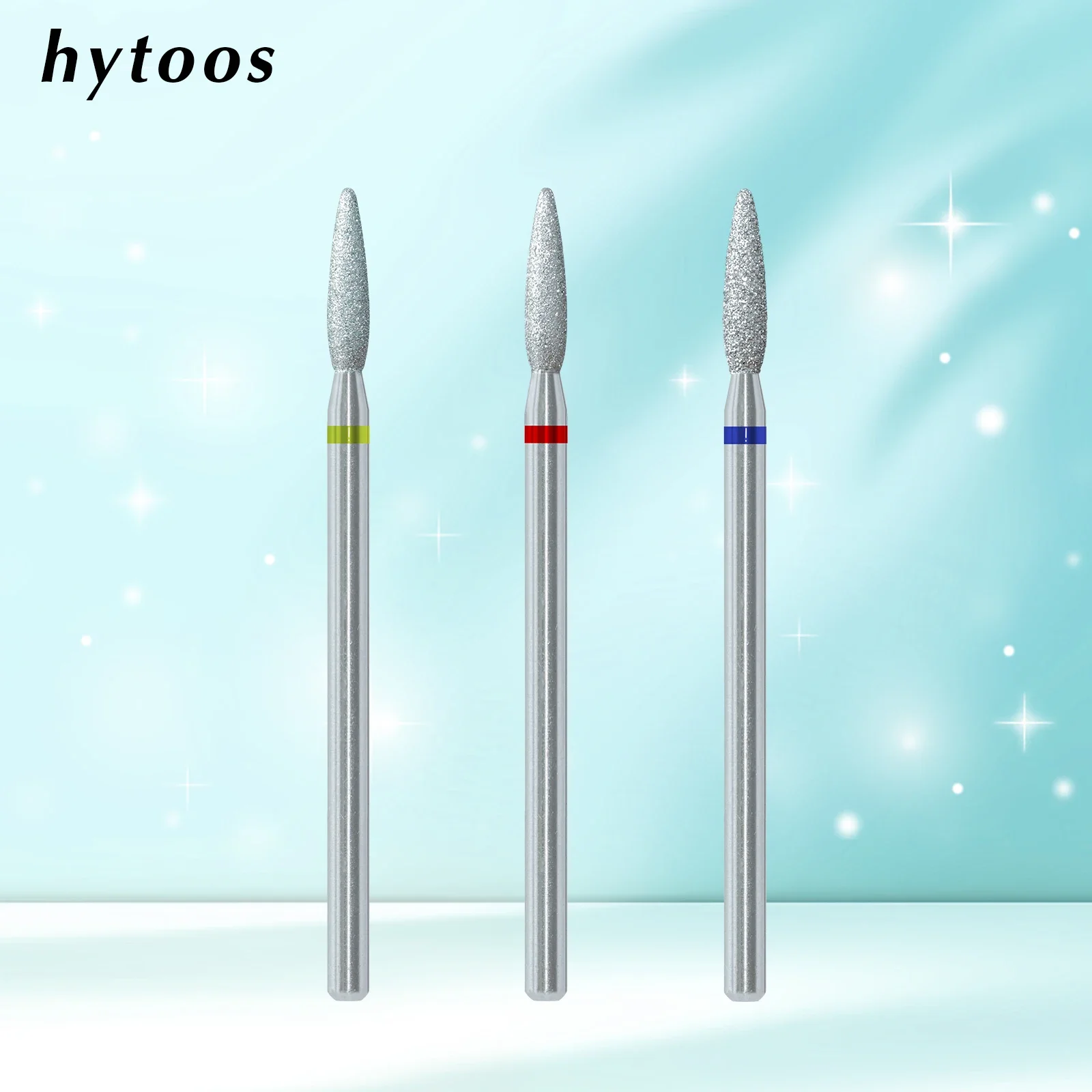 HYTOOS Chrome Diamond Nail Drill Bits Blunt-ended Pro Russian Cuticle Bit for Drills Dead Skin Cleaner Nails Pre-treatment Tool