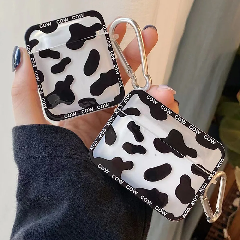 Fashion Cow Zebra Stripes Case For Apple AirPods 1 2 3 Pro 2nd Bluetooth Headphone Cover Silicone Soft Protective Case Keychain