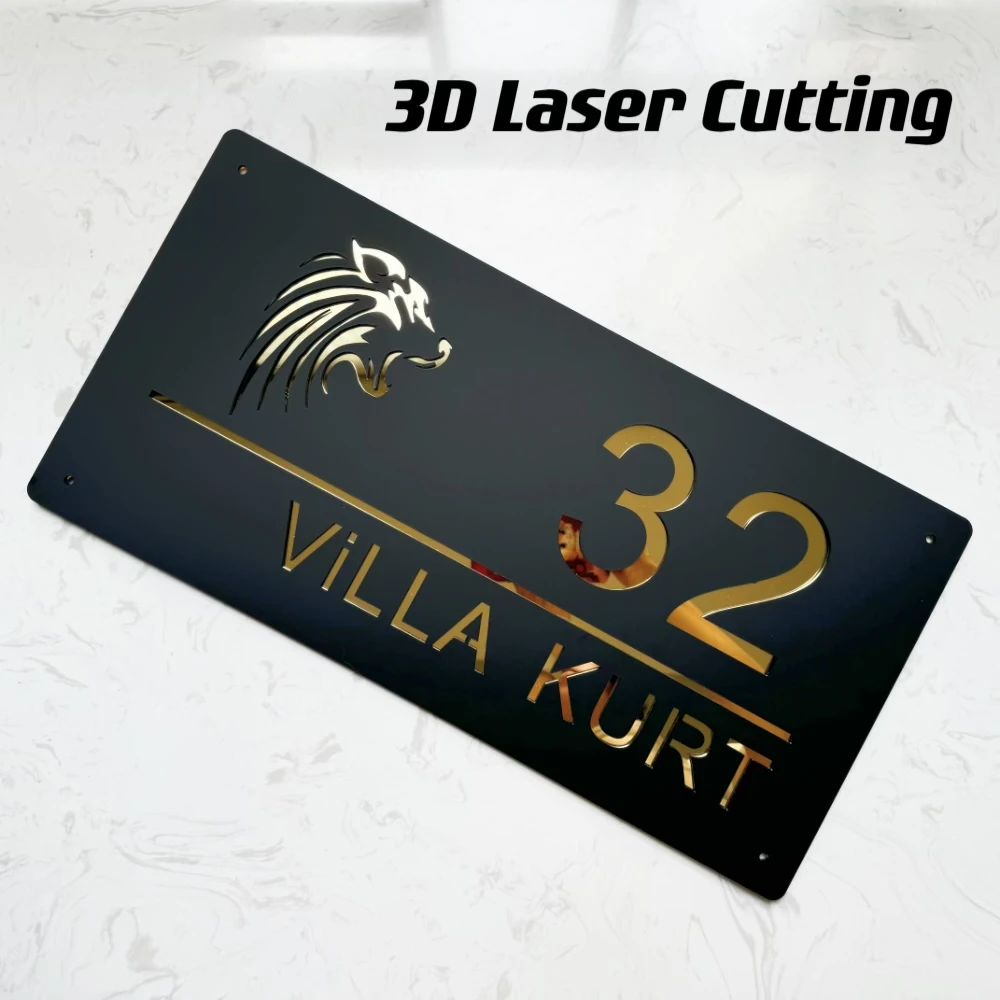 Modern Acrylic Outside House Number Exterior Door Plate Customize Icon Letter Family Name for Apartment Hotel Mailbox Villa Shop