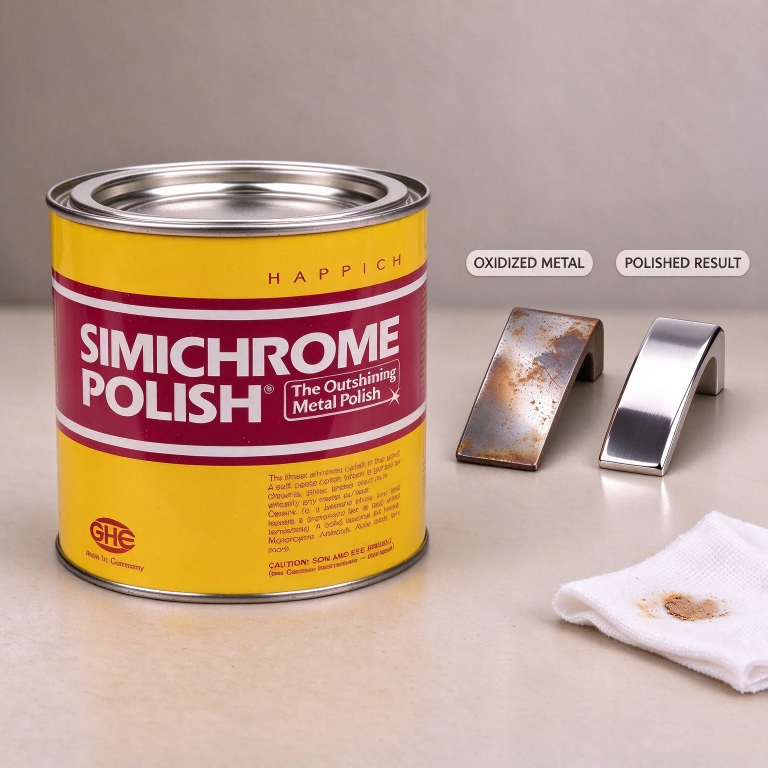 Germany Happich Simichrome Polishing Paste 1kg Metal Polish Cream Antique Mirror Finish for Uncoated Jewelry Metals