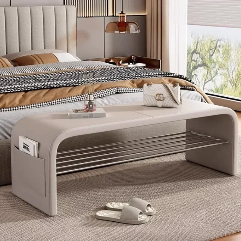 Household Goods Light Luxury Shoe Changing Stool For Home Use, Shoe Wearing Stool, Shoe Cabinet, Integrated Bed End Stool